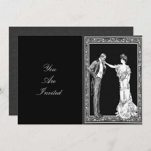 Victoriaans uitnodigingen tot weduwschap tussen He (Voorkant / Achterkant)