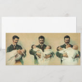 Victoriaans Vaderdag, het zijn Triplets. Kaart (Voorkant / Achterkant)