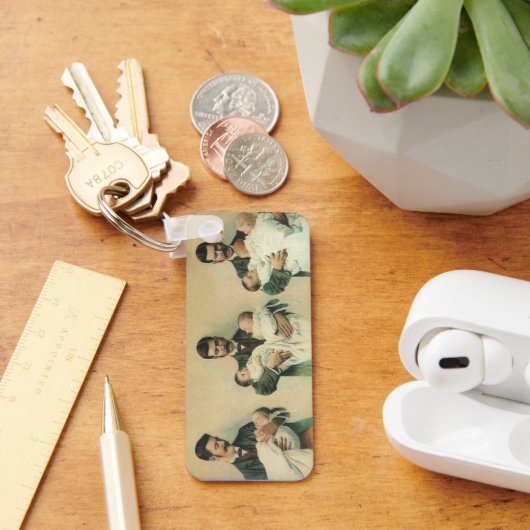  Victoriaans Vaderdag, het zijn Triplets. Sleutelhanger (Bureau)