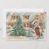  Victoriaans vakantiehuis kerstfeest Kaart (Voorkant)