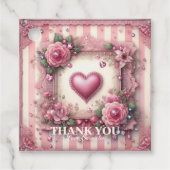  Victoriaans Valentijn Bloemenhart Bedankjes Labels (Voorkant)