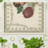 Victoriaans Valentijn Cherub, Roos en hart Theedoek (Gevouwen)