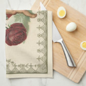 Victoriaans Valentijn Cherub, Roos en hart Theedoek (Quarter Fold)