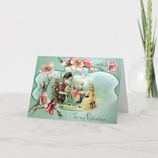 Victoriaans Valentijn Feestdagen Kaart (Voorkant)