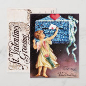 Victoriaans Valentijn Feestdagenkaart (Voorkant / Achterkant)