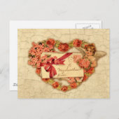 Victoriaans Valentijn Feestdagenkaart (Voorkant / Achterkant)