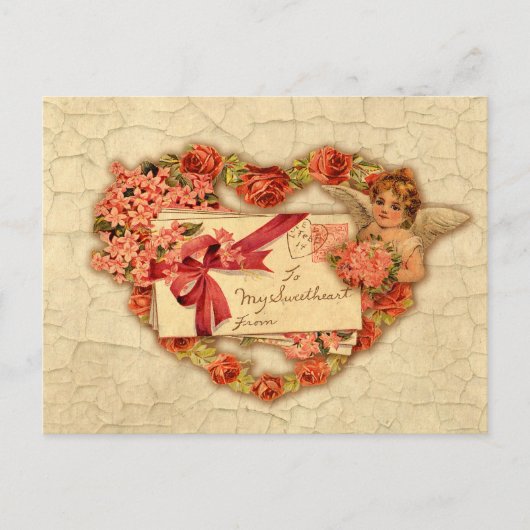 Victoriaans Valentijn Feestdagenkaart (Voorkant)