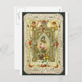 Victoriaans Valentijn Feestdagenkaart (Voorkant / Achterkant)