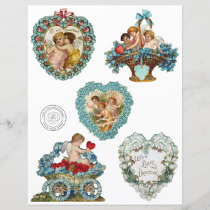 Victoriaans Valentijns Cutouts Scrapbook Paper