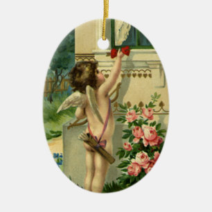 Victoriaans Valentijnsdag, Angel Hearts Keramisch Ornament