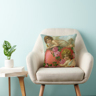  Victoriaans Valentijnsdag Angels Heart Roos Kussen