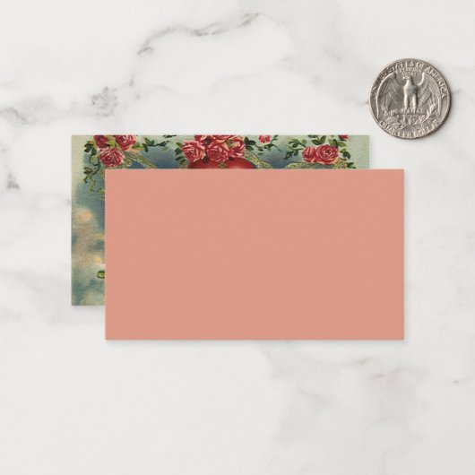 Victoriaans Valentijnsdag Angels in de hemel Notitiekaartje (Voorkant / Achterkant in situ)