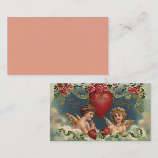 Victoriaans Valentijnsdag Angels in de hemel Notitiekaartje (Voorkant / Achterkant)