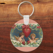 Victoriaans Valentijnsdag Angels in de hemel Sleutelhanger (Voorkant)