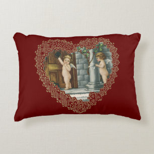 Victoriaans Valentijnsdag,  Angels w Letter Decoratief Kussen