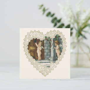 Victoriaans Valentijnsdag, Angels w Letter Feestdagenkaart