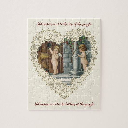 Victoriaans Valentijnsdag, Angels w Letter Legpuzzel (Verticaal)