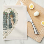 Victoriaans Valentijnsdag,  Angels w Letter Theedoek (Quarter Fold)