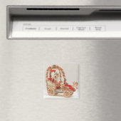  Victoriaans Valentijnsdag, auto met bloemen Magneet (Insitu (Vaatwasser))