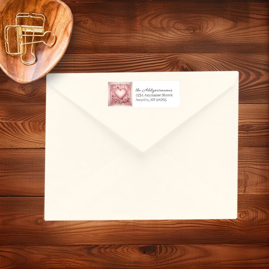 Victoriaans Valentijnsdag Bloemenhart Etiket