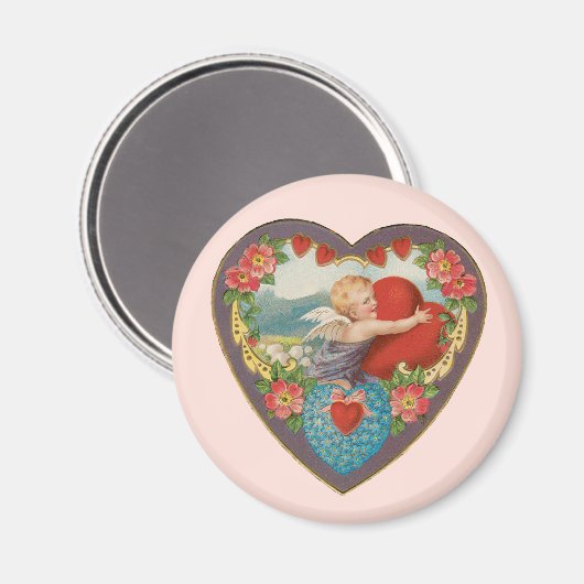  Victoriaans Valentijnsdag Cherub Hearts Magneet (Voorkant / Achterkant)