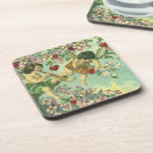  Victoriaans Valentijnsdag Cupids Hartstructuur Drankjes Onderzetter (Linkerzijde)