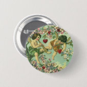 Victoriaans Valentijnsdag Cupids Hartstructuur Ronde Button 5,7 Cm (Voorkant /achterkant)