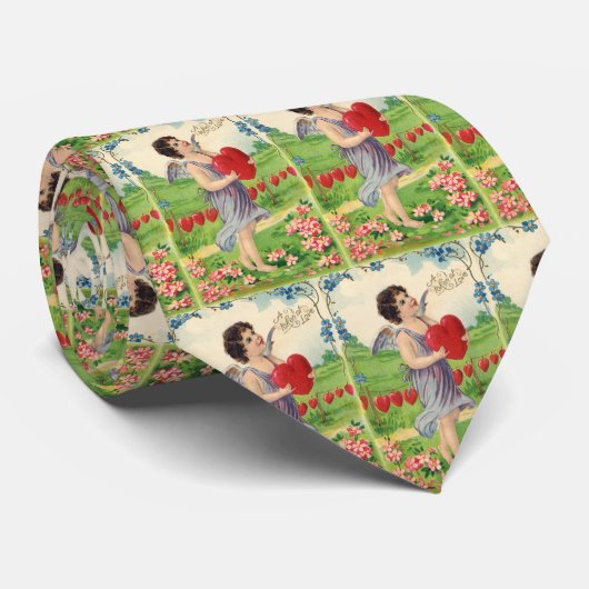 Victoriaans Valentijnsdag, Engel met hart Stropdas (Opgerold)