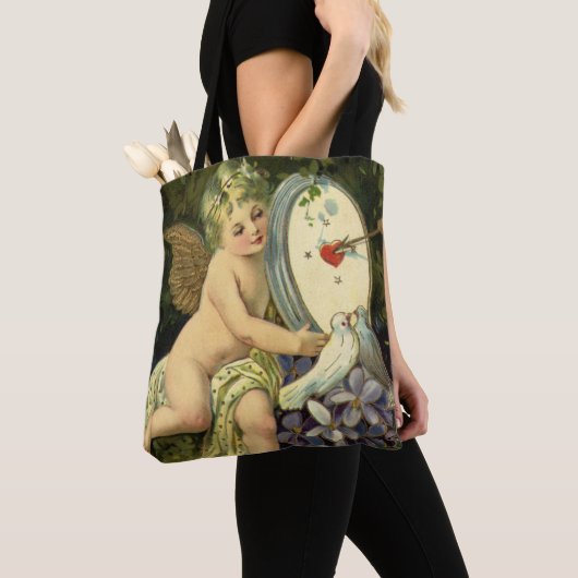 Victoriaans Valentijnsdag,  Engel Tortelduifjes Draagtas (Dichtbij)