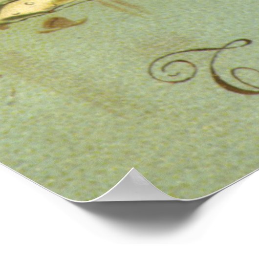 Victoriaans Valentijnsdag,  Engel Tortelduifjes Poster (Hoek)