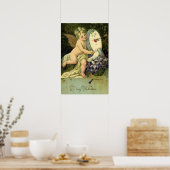 Victoriaans Valentijnsdag,  Engel Tortelduifjes Poster (Keuken)