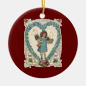  Victoriaans Valentijnsdag, hartslag Keramisch Ornament (Voorkant)