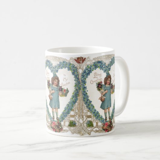 Victoriaans Valentijnsdag, hartslag Koffiemok (Voorkant rechts)