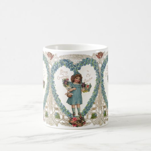 Victoriaans Valentijnsdag, hartslag Koffiemok (Center)