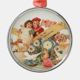 Victoriaans Valentijnsdag, Kinderen in het vliegt Metalen Ornament