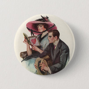  Victoriaans Valentijnsdag Love and Romance Ronde Button 5,7 Cm