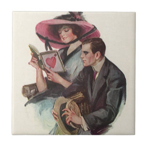  Victoriaans Valentijnsdag Love and Romance Tegeltje