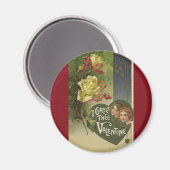Victoriaans Valentijnsdag, meisjes en Rozen Magneet (Voorkant / Achterkant)