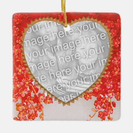  Victoriaans Valentijnsdag Mijn hart is Thine Keramisch Ornament (Voorkant)