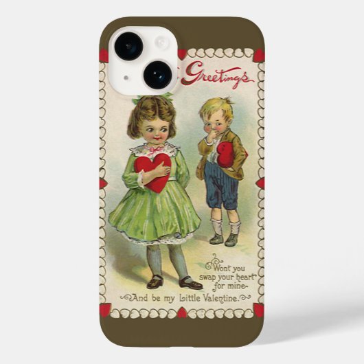  Victoriaans Valentijnsdag, verlegen kinderen Case-Mate iPhone Case (Achterkant)