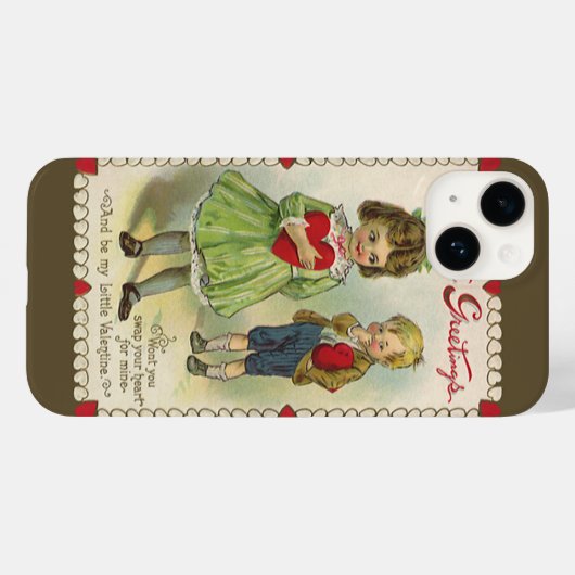  Victoriaans Valentijnsdag, verlegen kinderen Case-Mate iPhone Case (Achterkant (horizontaal))