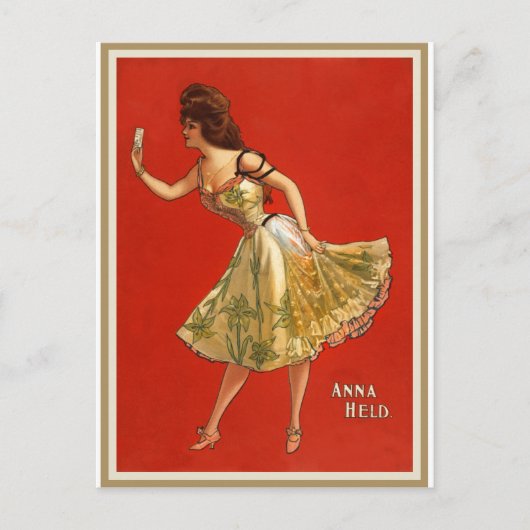 Victoriaans Vaudeville star Anna Held (1899) Briefkaart (Voorkant)