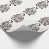 Victoriaans vent met tatoeage Mustache Cadeaupapier (Hoek)
