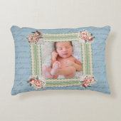 Victoriaans Vervaagde Damask Foto Accent Kussen (Voorkant)