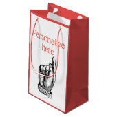 Victoriaans  vingerwijzende handtas met cadeau klein cadeauzakje (Achterkant Gekanteld)