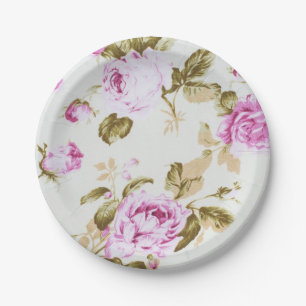 Victoriaans vintage, bloemen, sjofele lavendel, papieren bordje