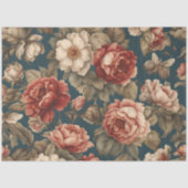 Victoriaans vintage Bloemontkoppeling Weefselpapie Tissuepapier (Voorkant)