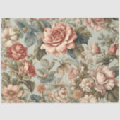 Victoriaans vintage Bloemontkoppeling Weefselpapie Tissuepapier (Voorkant)