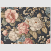 Victoriaans vintage Bloemontkoppeling Weefselpapie Tissuepapier (Voorkant)