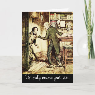 Victoriaans Vintage Christmas Carol Scrooge Kaart